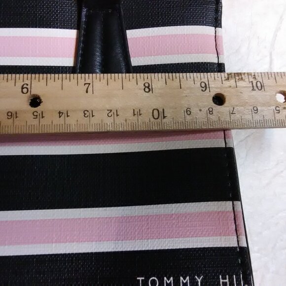 Tommy Hilfiger pink & black & cream ? striped handbag NEW NWT - Picture 16 of 16